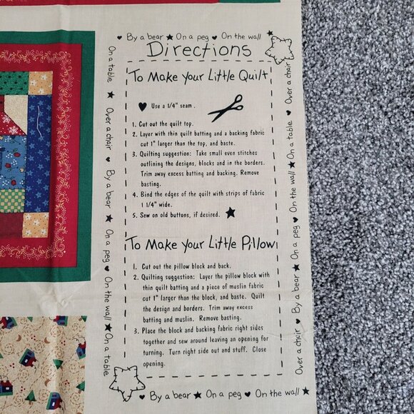 Little Quilt and Little Pillow Fabric Panel Kit With Directions Fabri-Quilt - Picture 4 of 4
